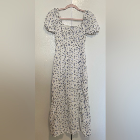 & Other Stories Puff Sleeve Linen Midi Dress – Size 4 - Picture 5 of 14